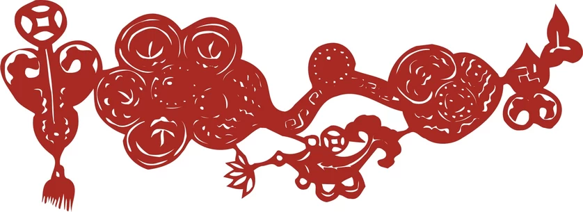 中国风中式传统喜庆民俗人物动物窗花剪纸插画边框AI矢量PNG素材【2261】
